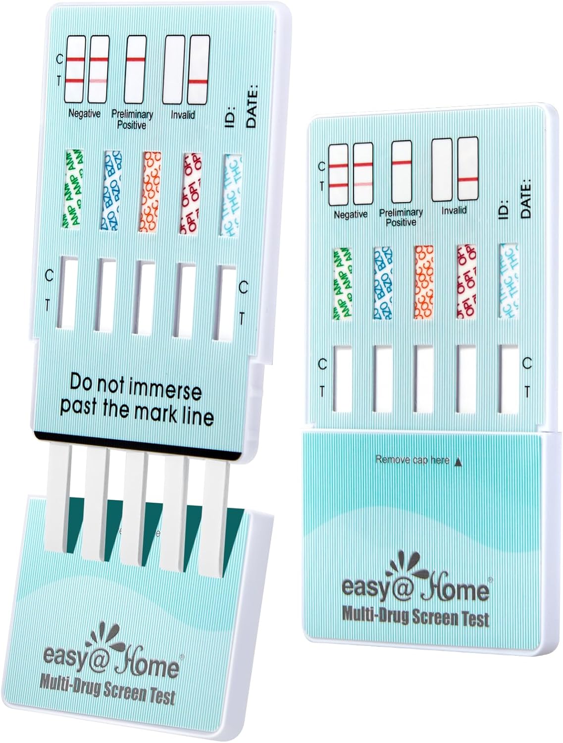 Easy@Home Multidrug Screen Test - Home Urine Drug Test Kit Testing 5 Most Used Drugs Amphetamine (AMP), Cocaine (COC), Morphine (OPI 2000), Oxazepam (BZO), Cannabinoids (THC 50) - #EDOAP-754 (3 Pack)