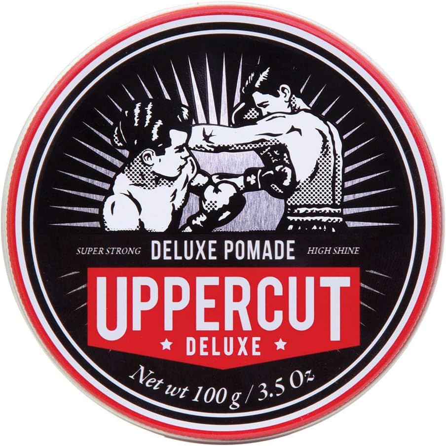 Uppercut Deluxe, Deluxe Pomade, Professional Water Based Pomade to Create Timeless and Classic Looks, Strong Hold and High Shine 100g