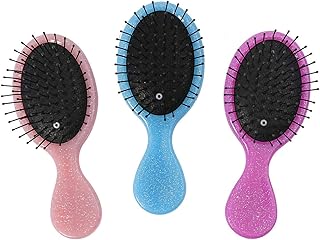 Toddler Detangler Hair Brush Travel Detangling Brushes 3Pcs Women Valentines Day Best Gift Small Wet Hair Brush For Baby Kids Pocket hairbrush Pro, for Curly Hair, Wet Dry Hair Tangle Brush