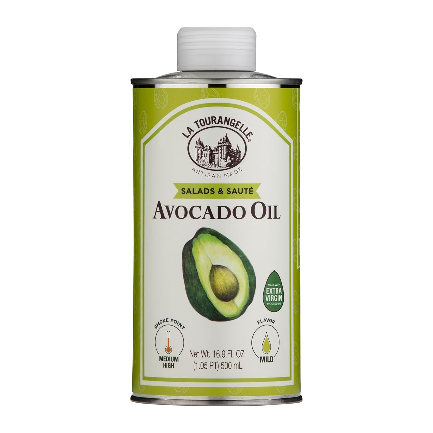 La Tourangelle, Avocado Oil, Handcrafted from Premium Avocados, Great for Cooking, as Butter Substitute, and for Skin and Hair, 16.9 fl oz
