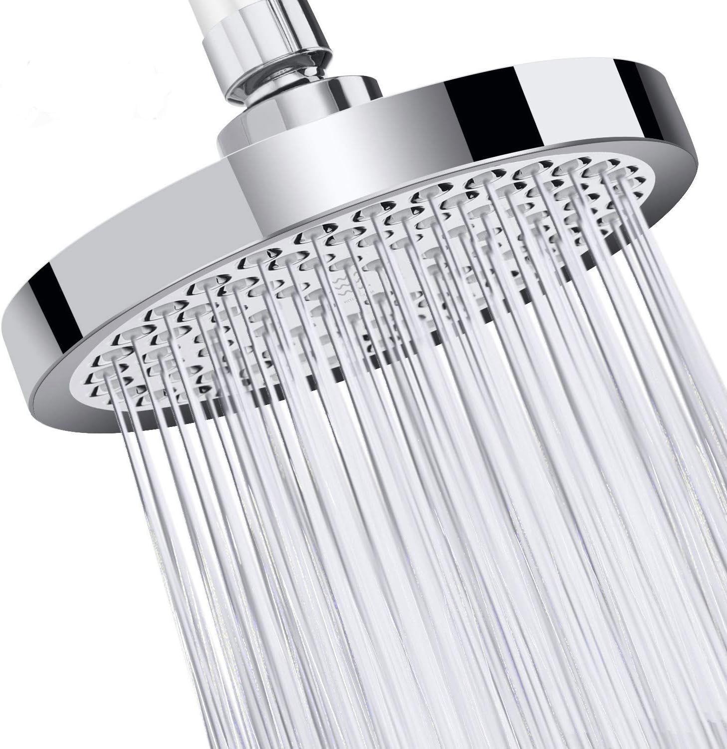 SIEYESCITY High Pressure Fixed Rainfall Shower Head - Adjustable Overhead Rain Shower Heads 6 inch - Large Round Waterfall Shower Top Spray Head - Replacement Chrome Showerhead Universal G1/2 Fitting