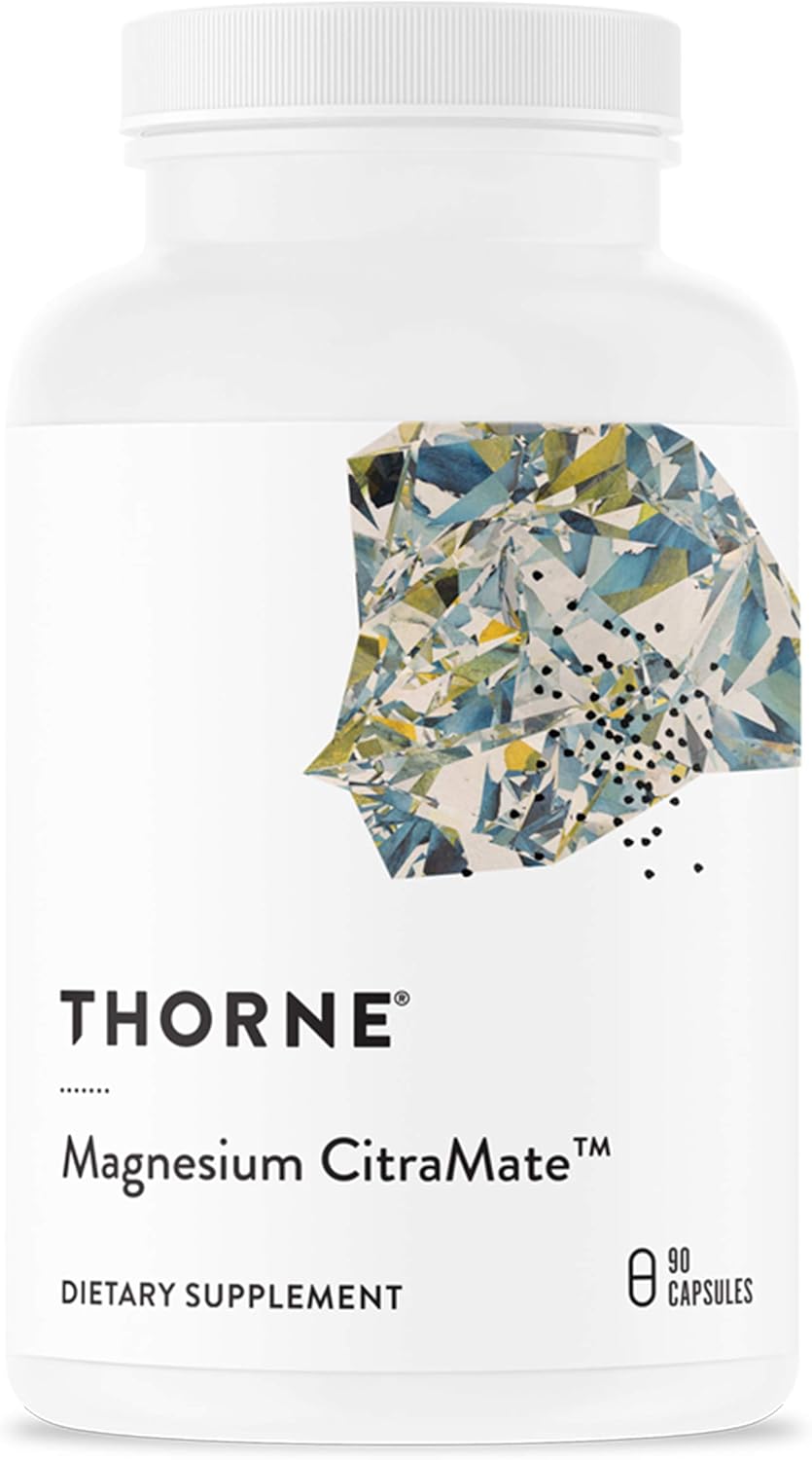 THORNE Magnesium CitraMate - Magnesium Supplement with Citrate-Malate - Support Heart, Skeletal Muscles, Cardiac, Lung Function, and Bone Density - Gluten-Free, Dairy-Free, Soy-Free - 90 Capsules