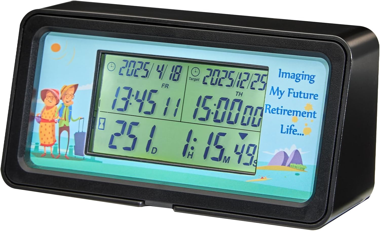 AIMILAR 1999 Days Countdown Timer - Digital Countdown Clock for Retirement & Events with Backlight, Alarm Functuon, Dual Time Display, Customizable Cards