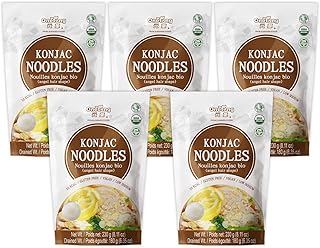 ONETANG Organic Shirataki Konjac Angel Hair Noodles, USDA Organic, Vegan, Gluten Free, Fat Free, Keto Friendly, Low Carbs 5 Pack Inside 8.11 Oz, 40.6 Oz