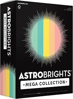 Astrobrights Mega Collection, Colored Paper, Punchy Pastel 5-Color Assortment, 625 Sheets, 24 lb./89 gsm, 8.5" x 11" - MORE SHEETS! (91732)
