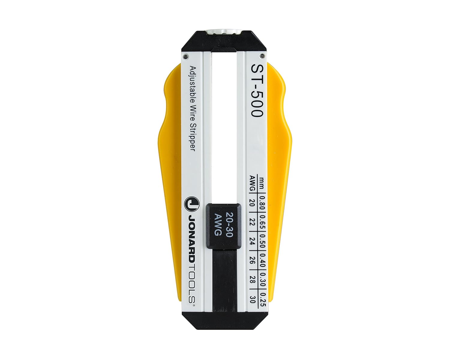 Jonard Tools ST-500 ABS Adjustable Precision Wire Stripper, 20-30 AWG,Grey|black|yellow|white, 3-57/64", Length x 1-19/32" Height