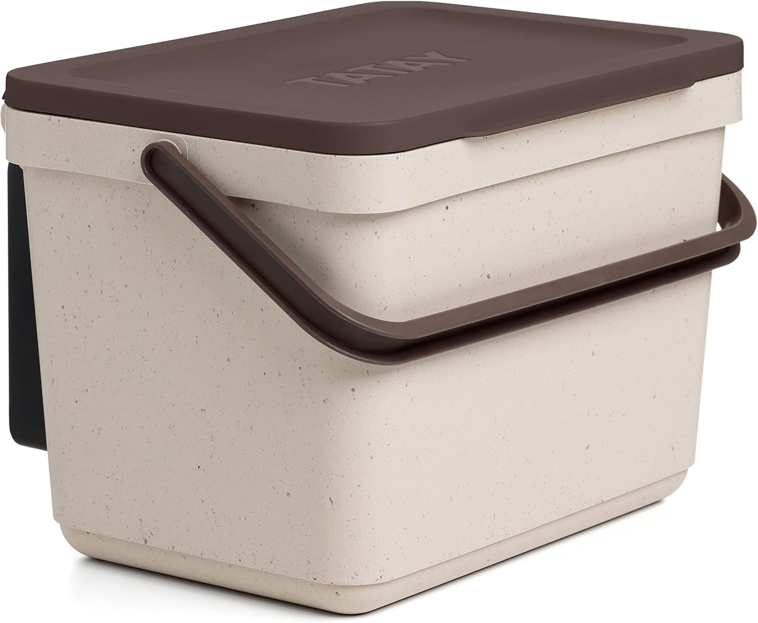 TATAY Kitchen Food Waste Caddy 6L | Organic Bin Smart With Support Bracket and Screws Included | Compact and Functional Design | Made from 100% Recycled Materials | 26.5x20.5x18.5 cm, Ecohome