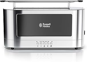 Russell Hobbs 2-Slice Glass Accent Long Toaster, Black & Stainless Steel, TRL9300BKR