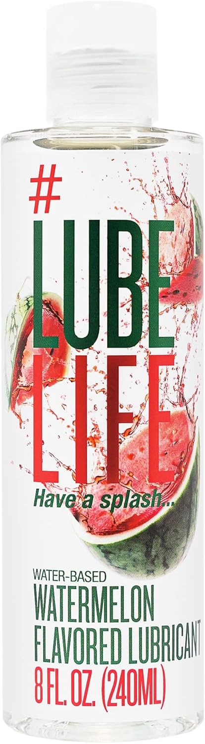 Lube Life Water-Based Watermelon Flavored Lubricant, Personal Lube for Men, Women and Couples, Made Without Added Sugar, 8 Fl Oz
