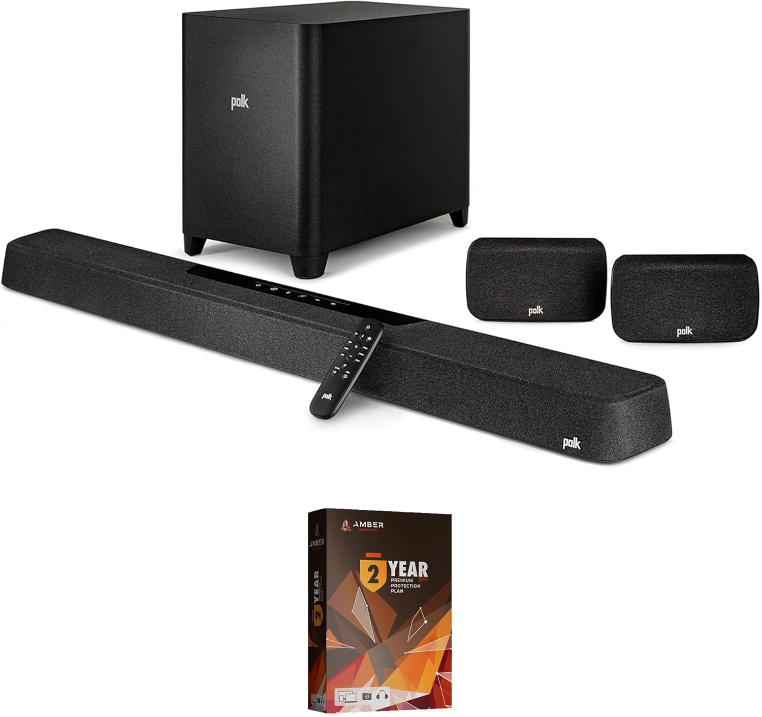 Polk MAGNIFI-MAX-AX-SR Soundbar with Subwoofer and Surround Speakers with an Additional 1 Year Coverage (2022)