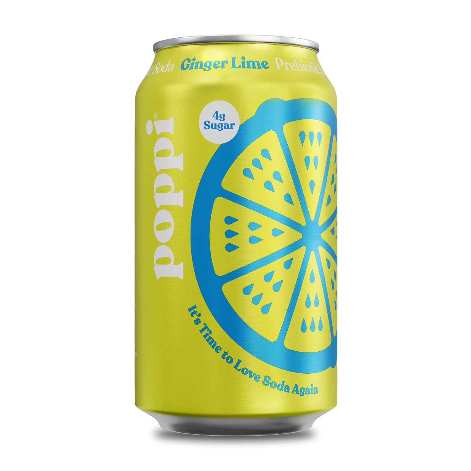 Poppi Sparkling Prebiotic Soda Beverage with Apple Cider Vinegar, Seltzer Water and Fruit Juice, Ginger Lime Flavor, 12 oz, Pack of 12, Packaging May Vary