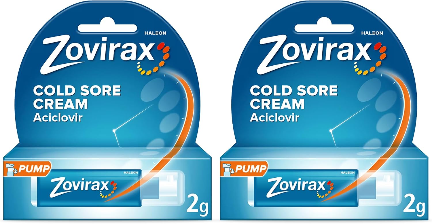 Zovirax Cold Sore Cream, Cold Sore Treatment that Speeds Healing Time, 2 g (Pack of 2)