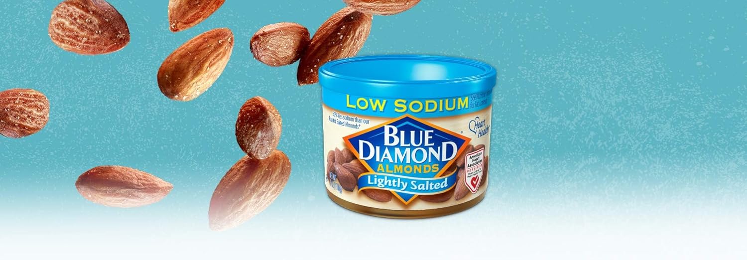Blue Diamond Almonds, Lightly Salted, Low Sodium, 6 Ounce