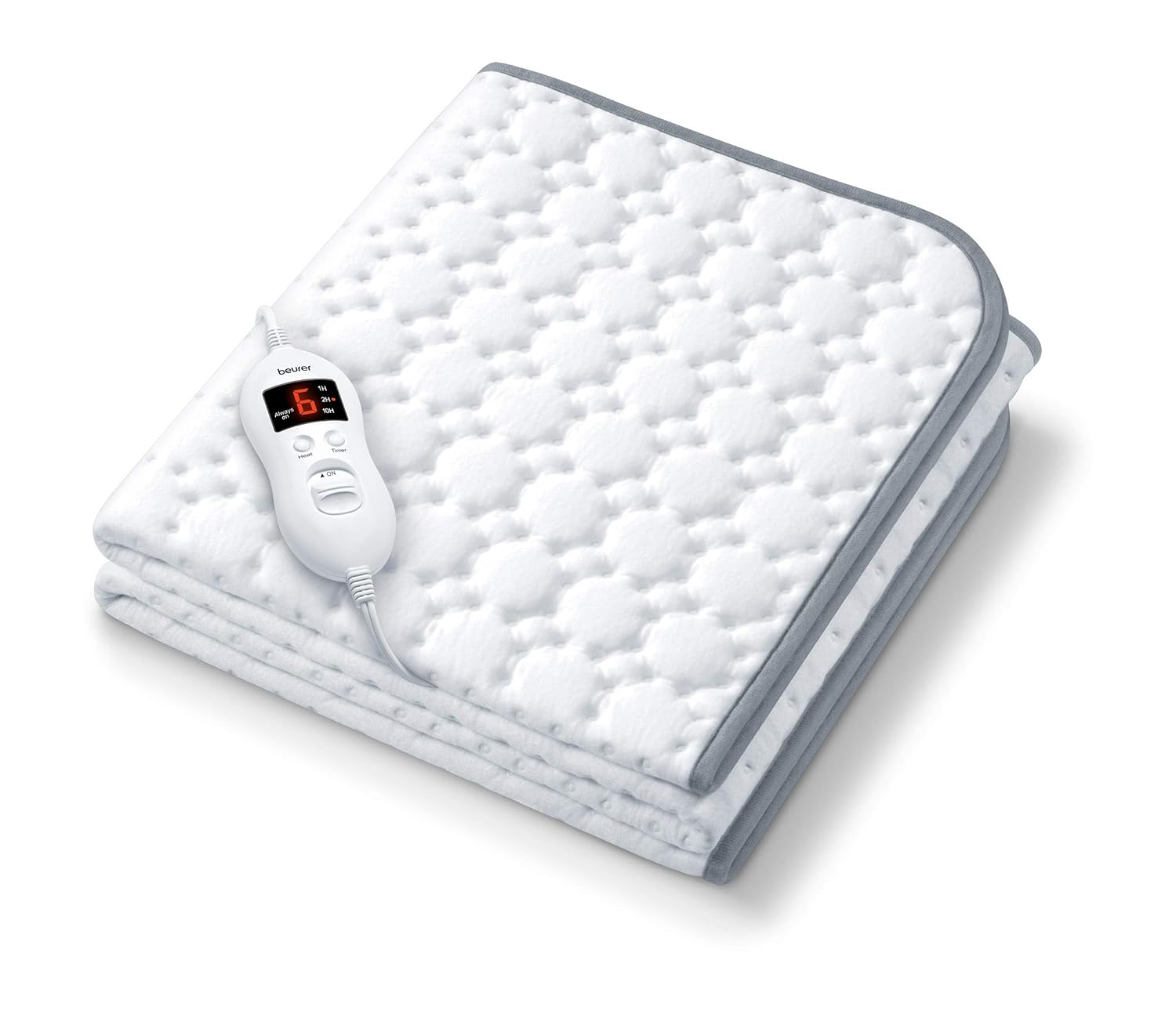 Beurer UWB55 Heated Underblanket with 8 Temperature Settings & Ultra-Soft Fleece, Electric Mattress Pad with Overheat Safety Features, Fast Heating, Machine Washable, 59" x 31.5"