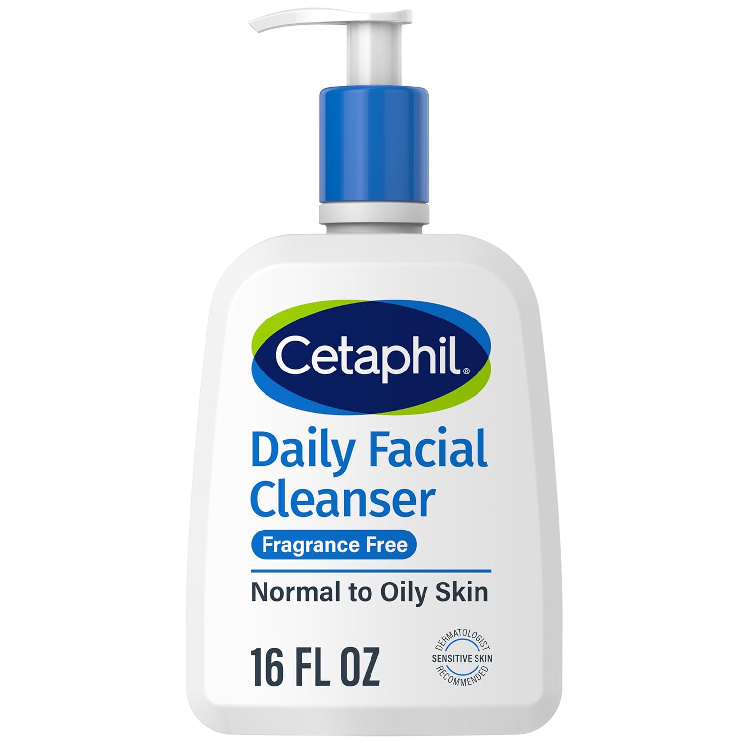 Face Wash by CETAPHIL, Daily Facial Cleanser for Sensitive, Combination to Oily Skin, NEW 16 Oz, Fragrance Free ,Gentle Foaming, Soap Free, Hypoallergenic