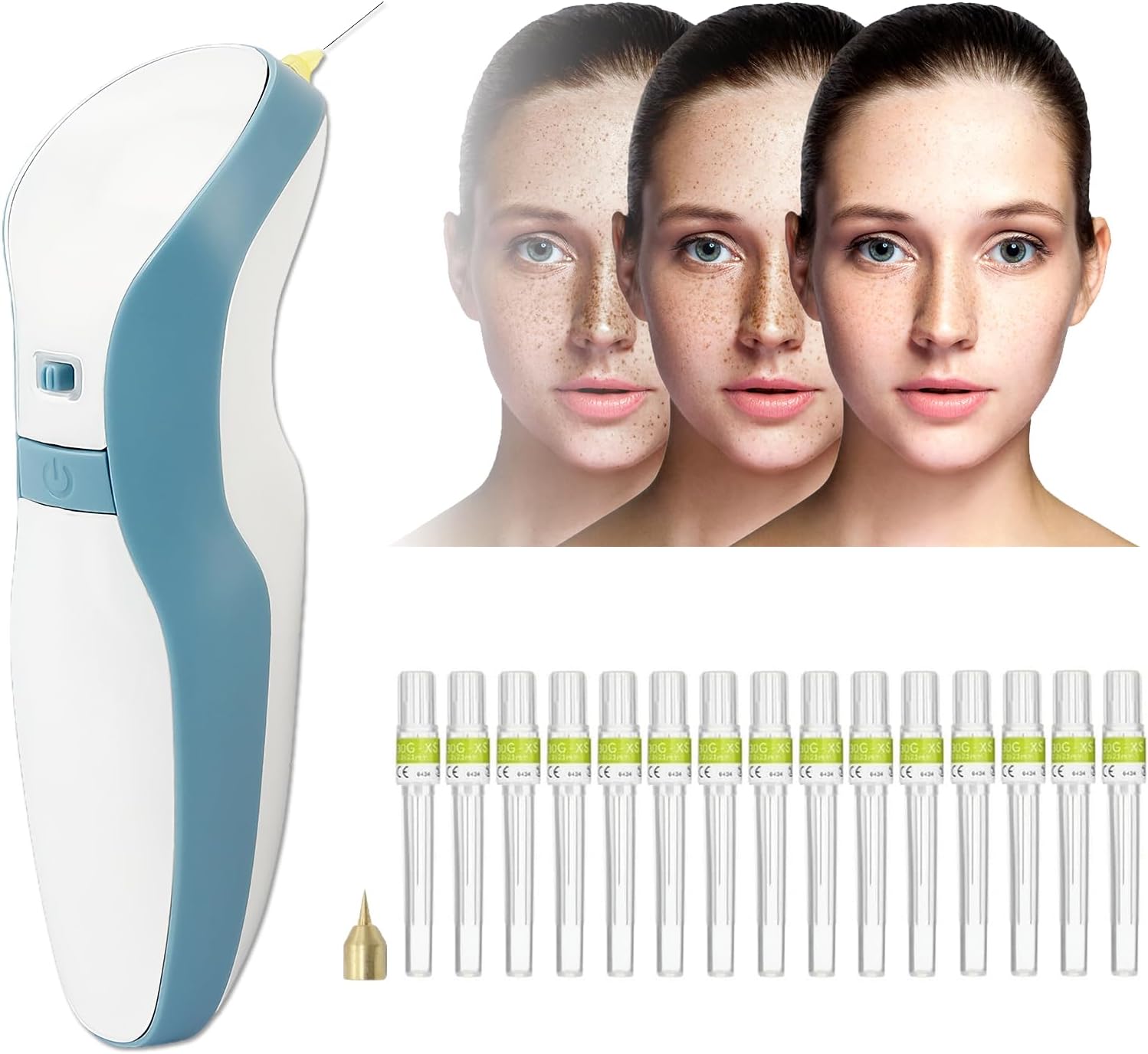 Maglev Plasma Pen Skin Tightening Tag Spot Wart Mole Tattoo Remover Kit: Includes 19pcs 30G-S 0.3 * 21mm Disposable Replacement Needles and 1pcs Copper Tip, Skin Rejuvement Beauty Tool for Home Spa