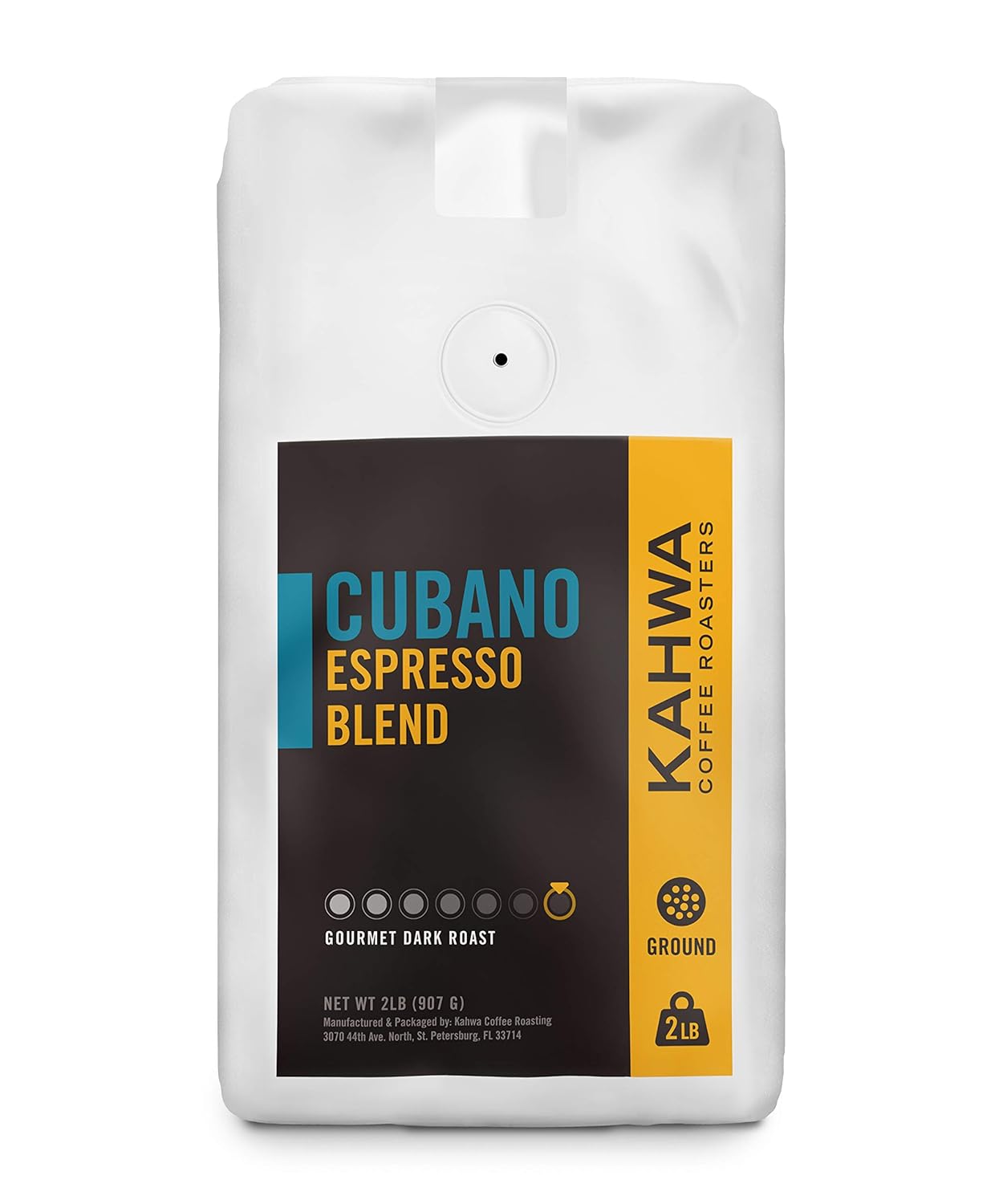 Kahwa Cuban Coffee Grounds, Cubano Dark Roast Espresso Blend, Ground Coffee, 2 lb Bag