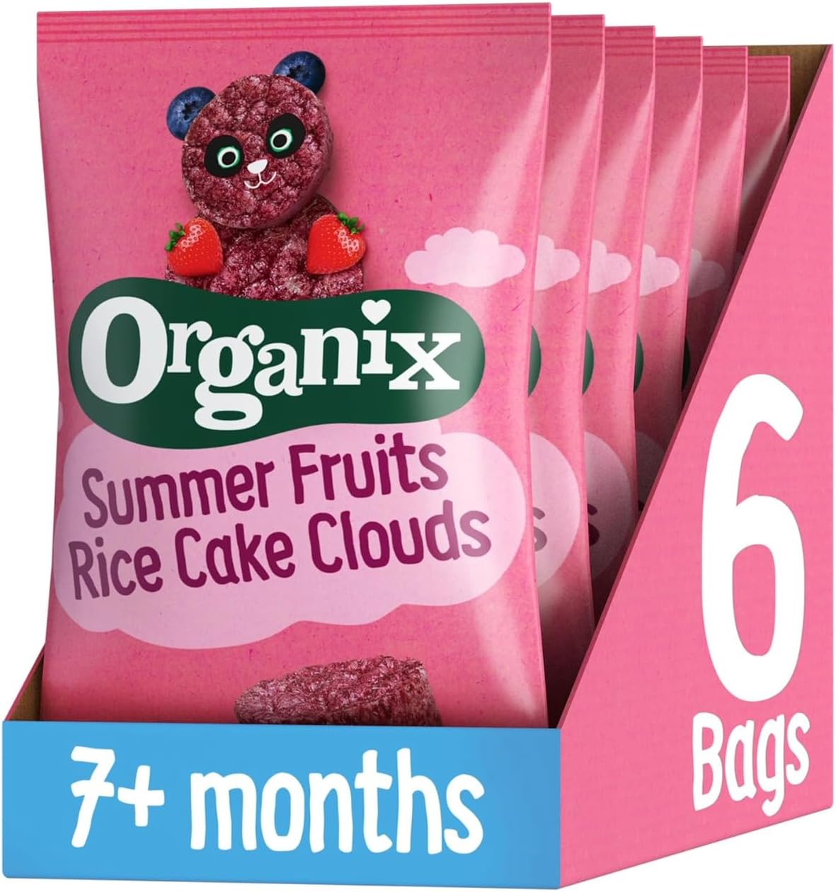 Organix Summer Fruits Rice Cake Clouds, Baby Rice Cakes Snack, Finger Food, 7+ Months, 40 g (Pack of 6)