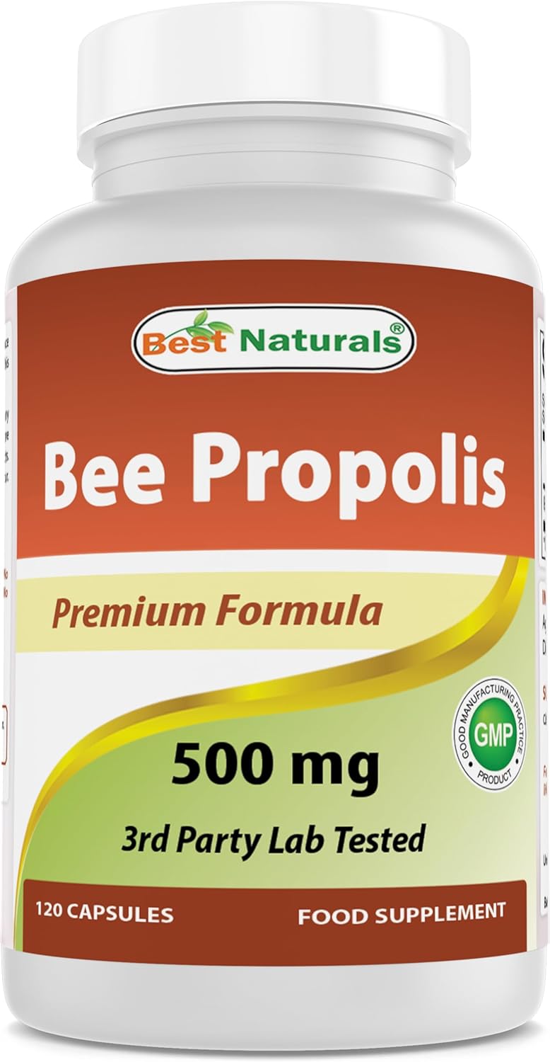 Best Naturals Bee Propolis 500 mg 120 Capsules (120 Count (Pack of 1))