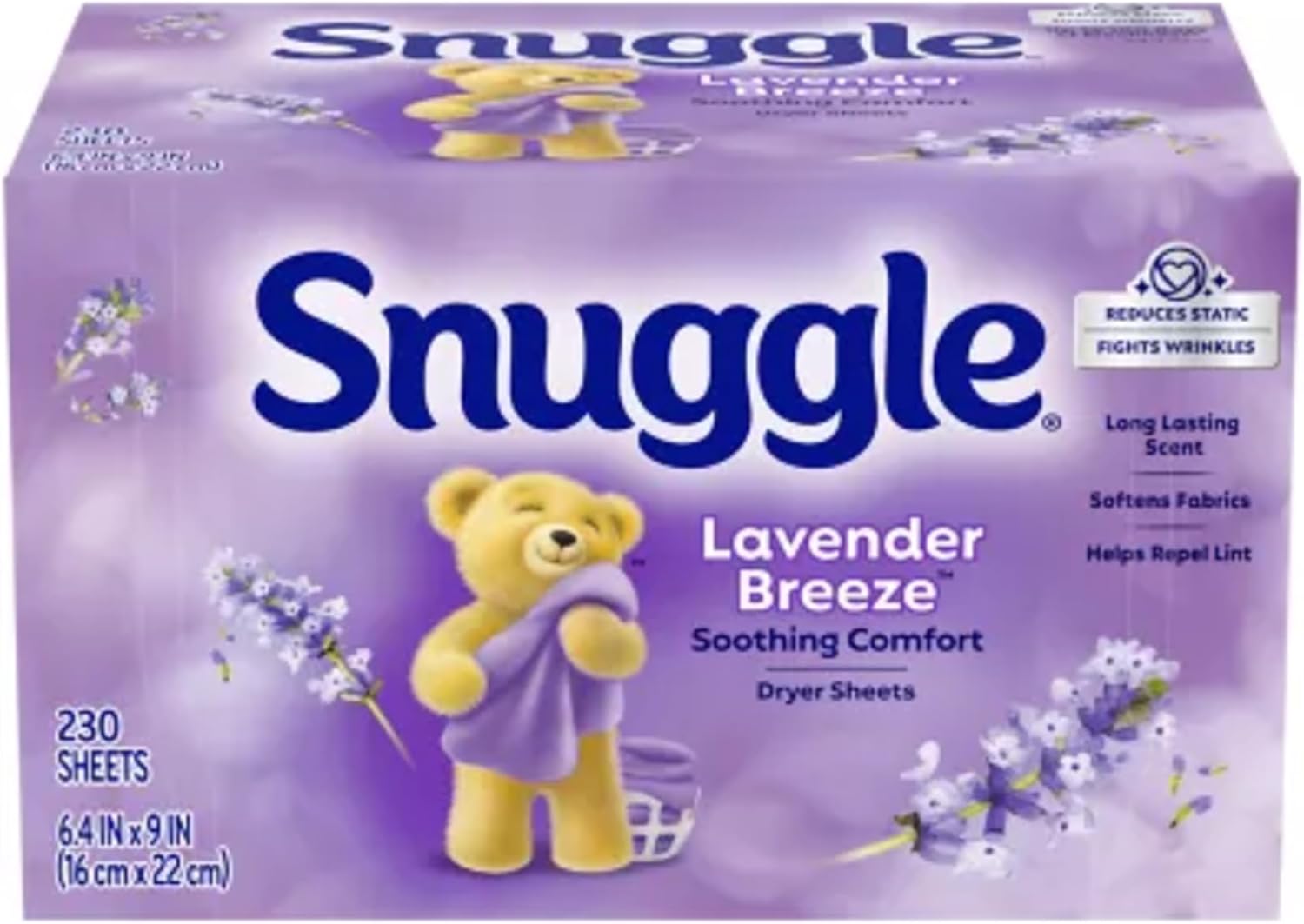 Snuggle Fabric Softener Dryer Sheets Lavender Vanilla Orchid 230ct