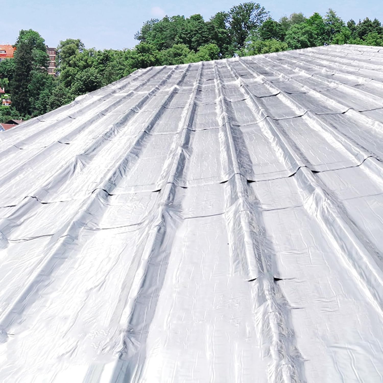 Self-Adhesive Asphalt Tape,Roof Repair Aluminium Foil Tape,Seal Tape,Patch Holes & Cracks,Reflective Thermal Insulation Anti-UV,for Pipe/Metal/Roof Leak/Window Seal/Boat (1.1x6.6ft)