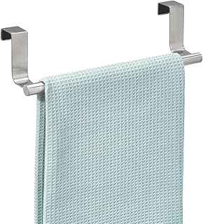 iDesign Forma Metal Over The Cabinet Bar, Hand Towel and Washcloth Rack for Bathroom and Kitchen, 9.25" x 2.5" x 2.5", Brushed