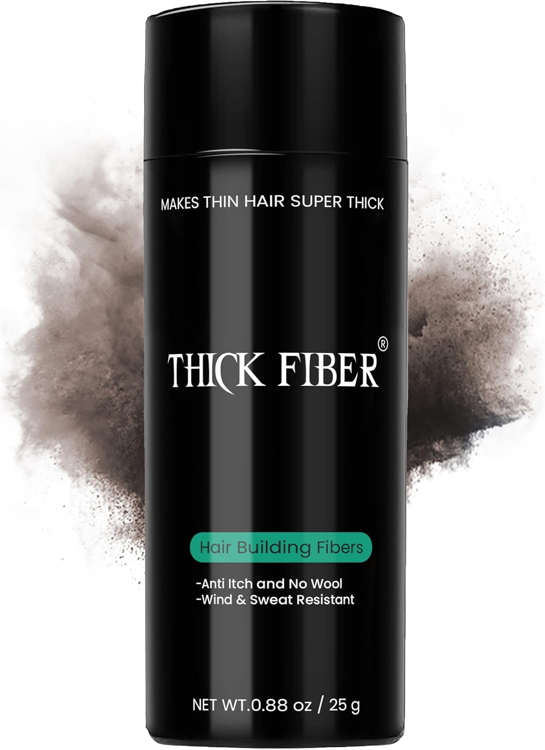 THICK FIBER Hair Fibres (Pack of 1 DARK BROWN) | Hair Powder for Thinning Hair 25g Bottle | Makes Thin Hair Look Thicker in Seconds | Hair Loss Concealer For Women & Men