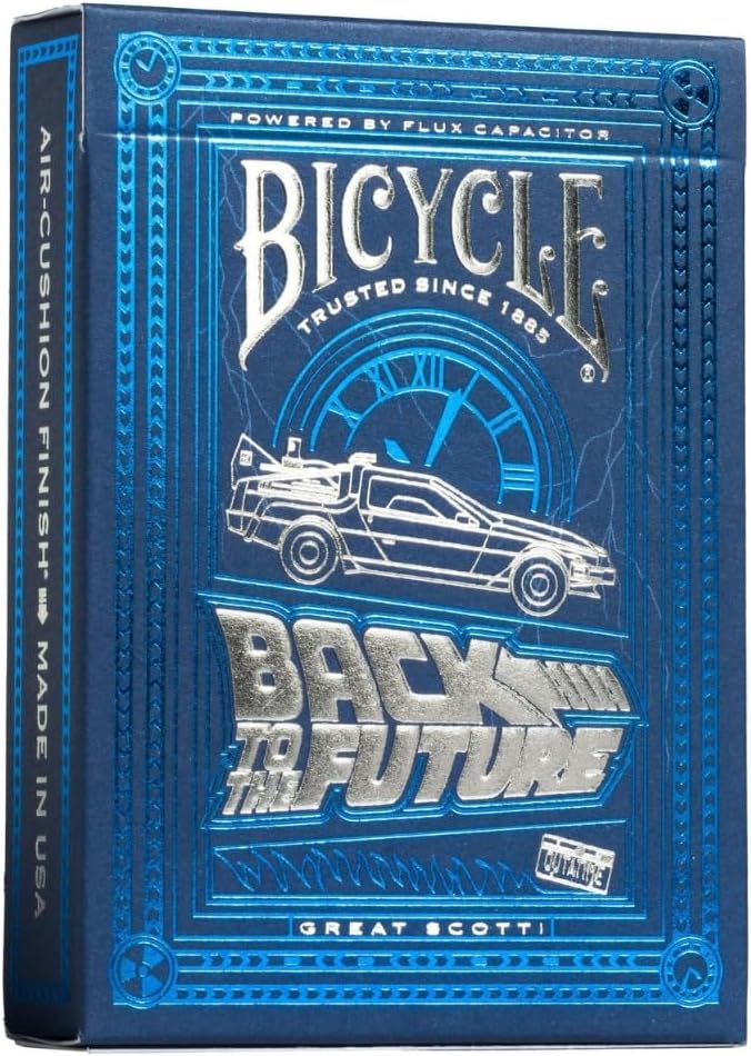 Bicycle Back To The Future Playing Cards 1 Pack, Premium, Foil, Metallic , Blue