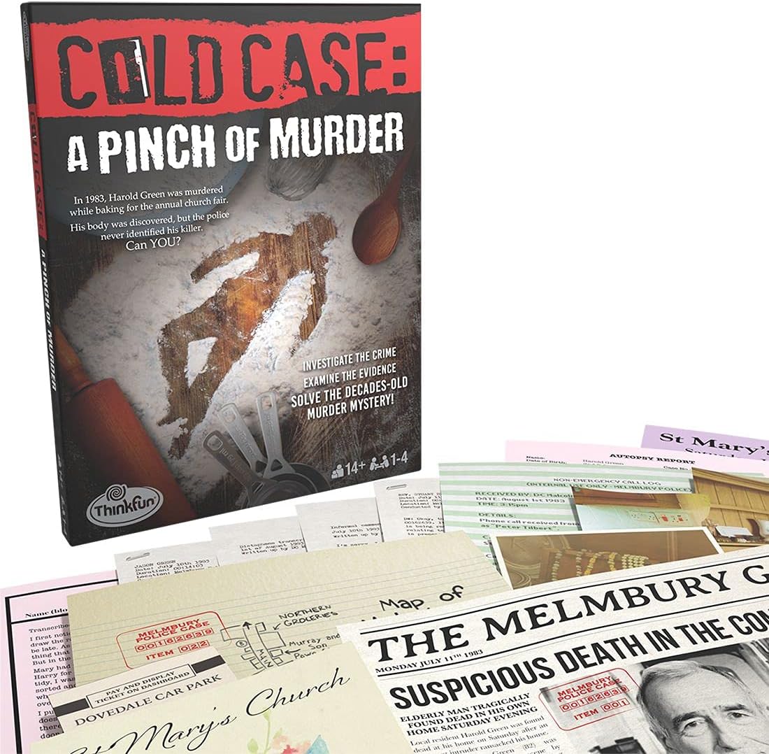 ThinkFun Cold Case: A Pinch of Murder – A Murder Mystery Game in a Box for Ages 14 and Up