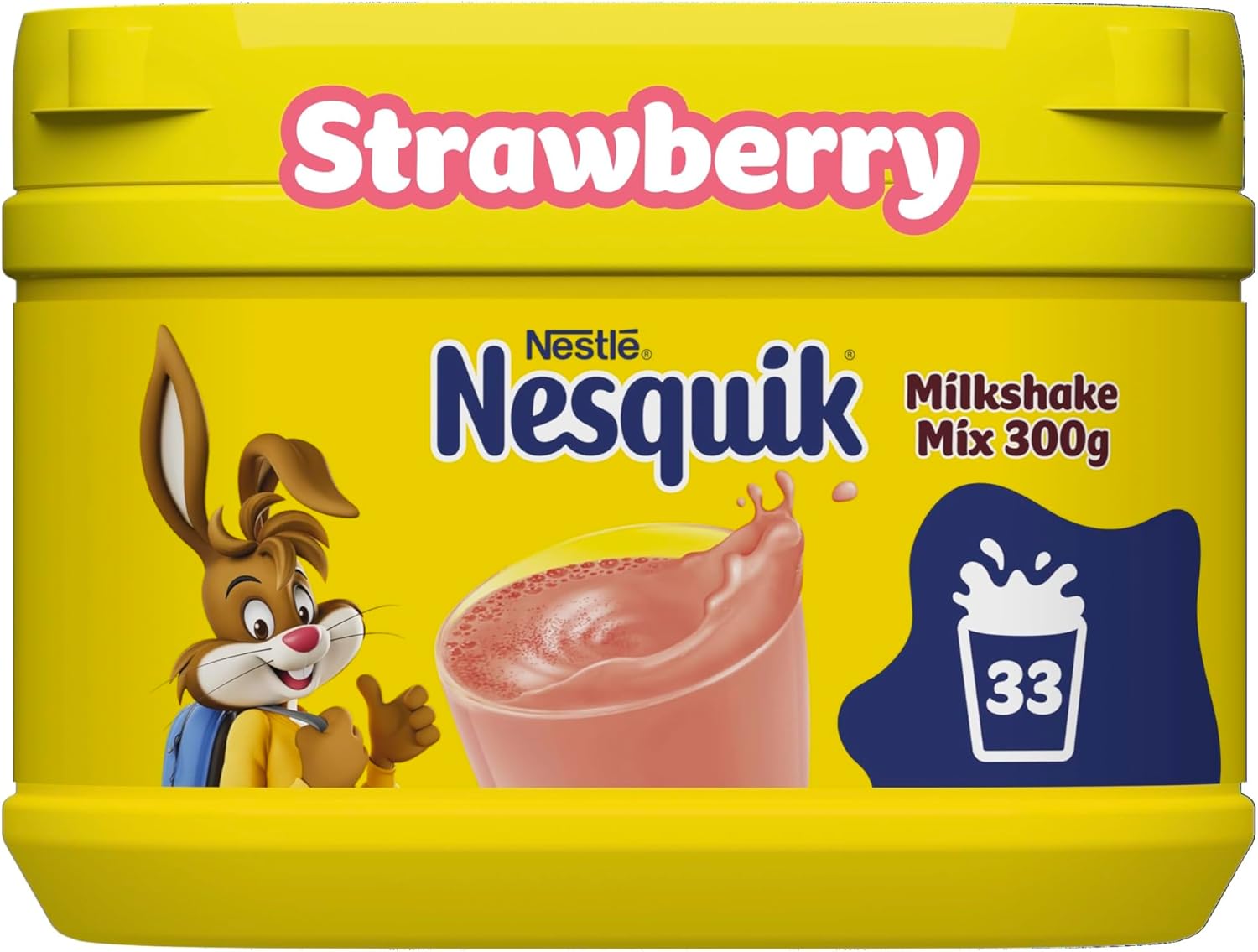 Nesquik Strawberry Flavoured Milkshake Powder, with Vitamin D, 300g Tub (Pack of 1)