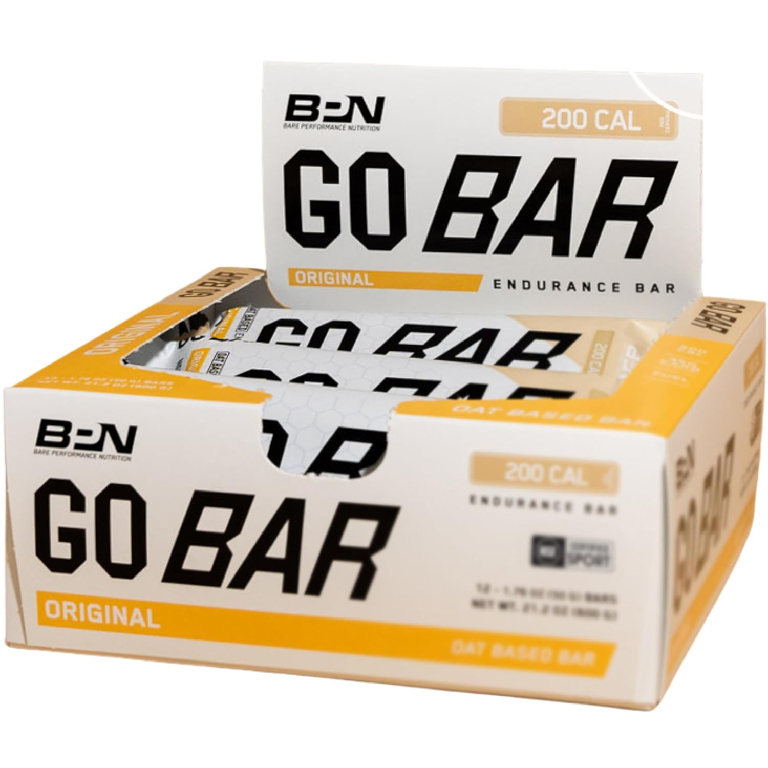 Bare Performance Nutrition BPN Go Bar, Oat Based Endurance Training Bar 36g of Carbohydrates and 200 Calories Per Bar, 12 Bars Per Box, Original Oat