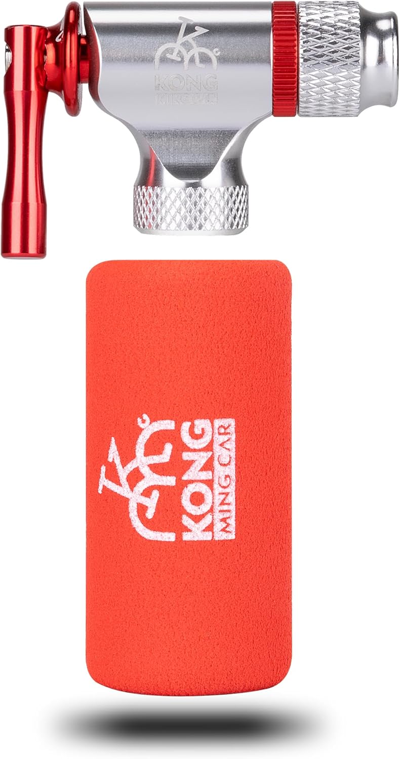 KONG MING CAR CO2 Inflator for Bicycles, CO2 Pump Bicycle Compatible Presta and Schrader Valve, Quick and Easy CO2 Air Pump Bicycle for Mountain Bike and Road Bike
