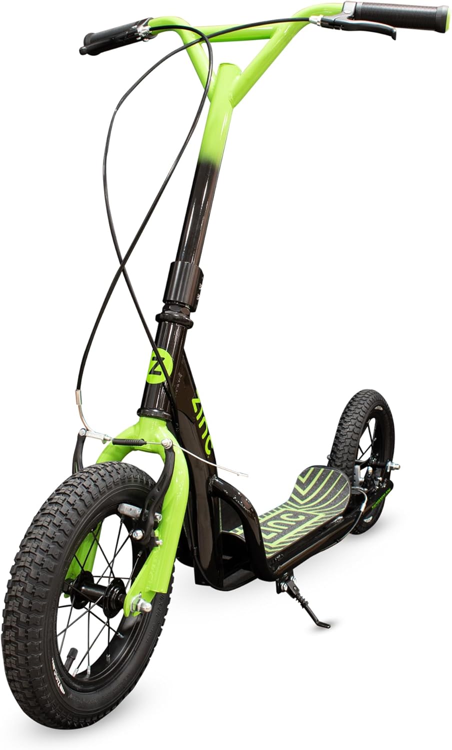 Zinc BMX Scooter for Kids Ages 6+ – 12 Inch Big Wheel Stunt Scooters with 360 Degree Handlebar Spin, Height Adjustable, Front & Rear Brakes, Steel Frame, Off-Road Tyres