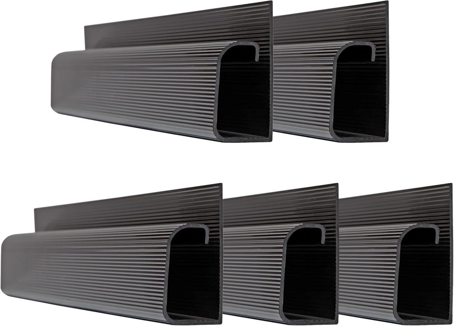 J Channel Cable Management ? Set of 5 Raceway Channels ? Cord Hider and Wire Organizer Kit for Desk, Office, and Kitchen Use by Simple Cord (Black)