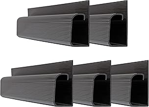 J Channel Cable Management ? Set of 5 Raceway Channels ? Cord Hider and Wire Organizer Kit for Desk, Office, and Kitchen Use by Simple Cord (Black)