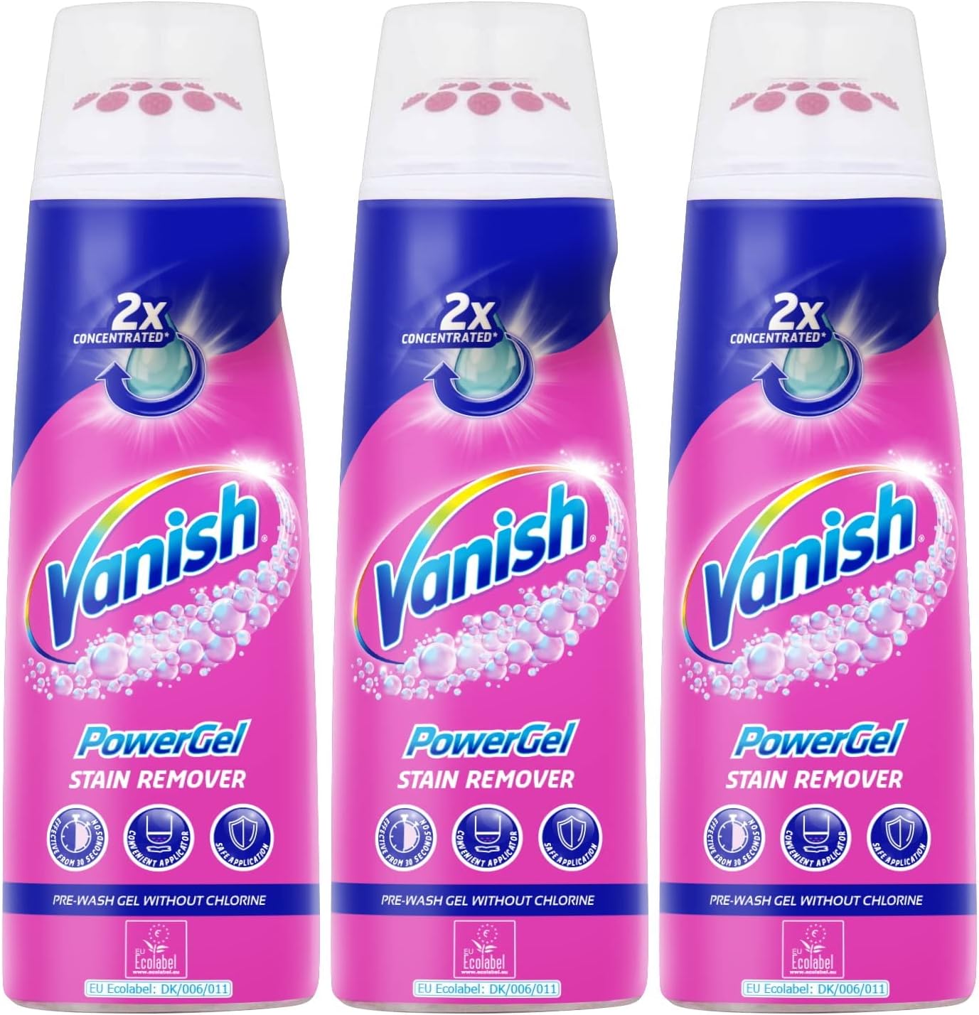 Vanish Powergel Stain Remover, 200 ml (Pack of 3), Floral Scent, Concentrated Formula, Laundry Detergent, 600 ml Total