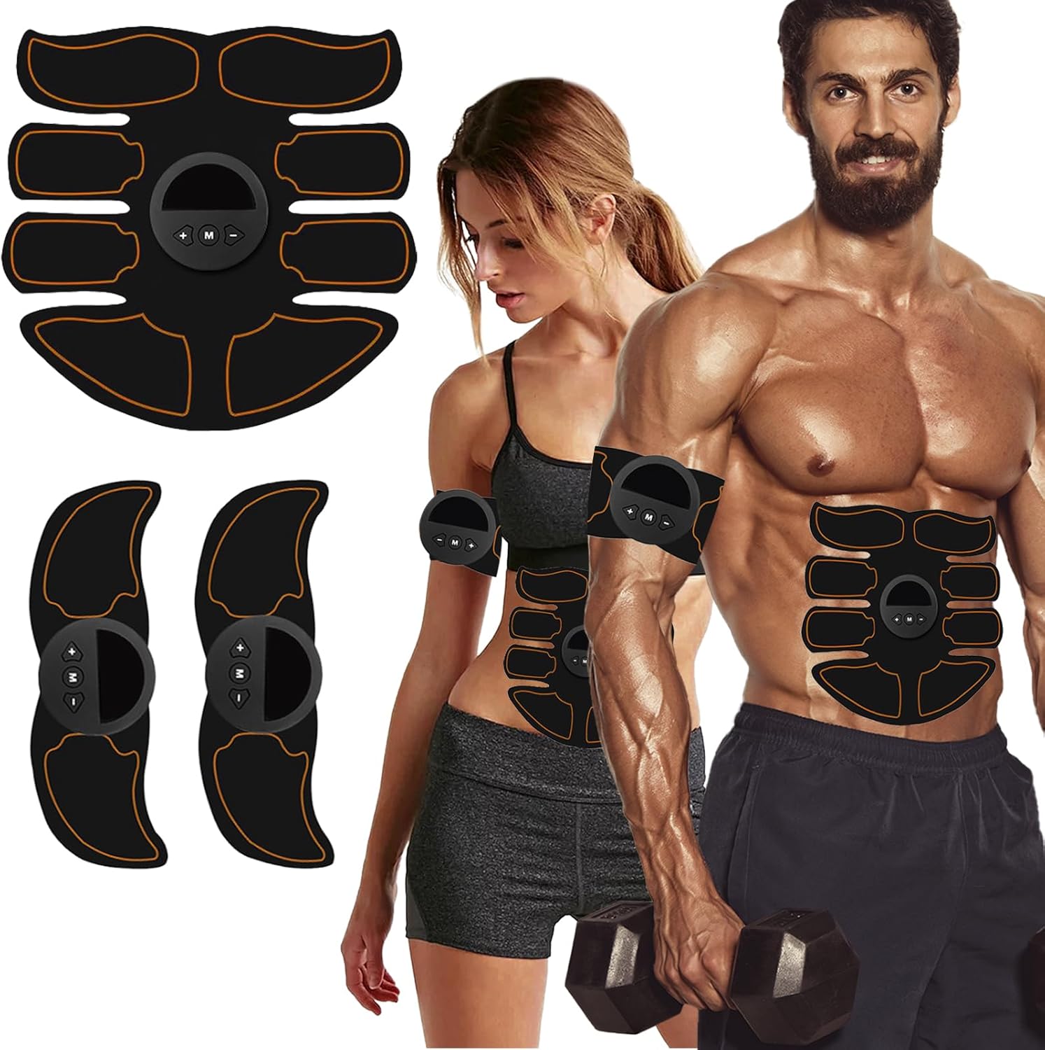 taotaole Ems Muscle Stimulator, Abs Trainer Muscle Stimulator, EMS Training Device with 6 Modes & 19 Intensities, for Abdominal/Arm/Leg/Hip Training, Men&Women