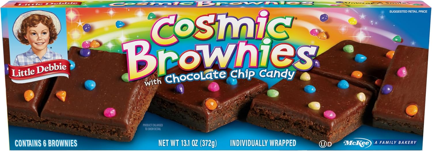 Little Debbie Cosmic Brownies, 1 Box, 6 Individually Wrapped Brownies