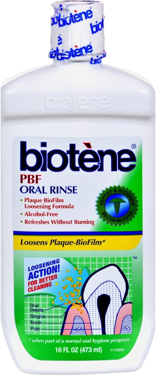 Biotene Moisturizing Oral Rinse, Mild Mint 16 Ounce (Packaging may vary)