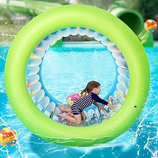 73" XL Giant Rolling Wheel Heavy Duty Inflatable Roller Wheel for Pool Lake Backyard Lawn Active Outdoor Play