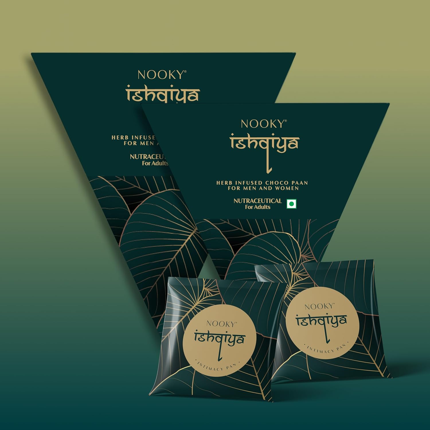 Nooky Romantic Dark Chocolate Paan Bites for Couples | Exotic Indian Fusion Chocolate | Meetha Paan Inspired Gourmet Treat | Natural Ingredients | Pack of 2