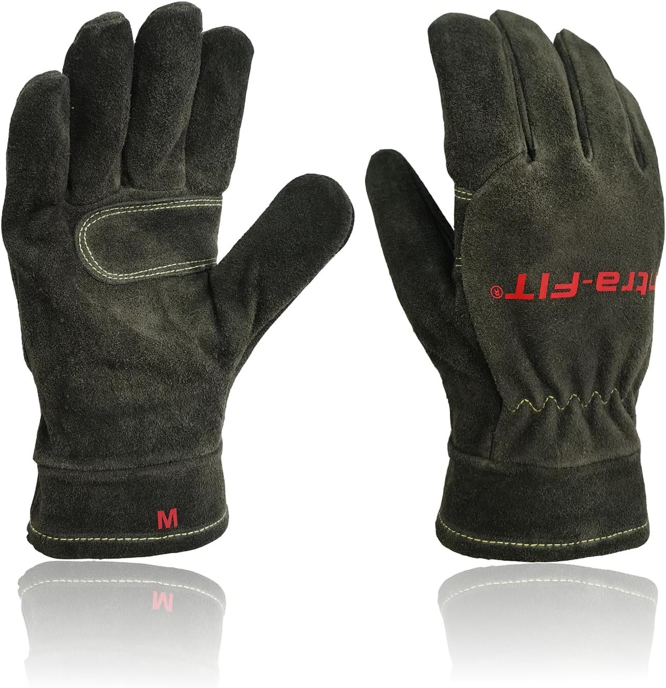 Professional Firefighter Gloves,Heat & Flame Resistance Cowhide Firefighter Extrication Gloves(1 Pair)