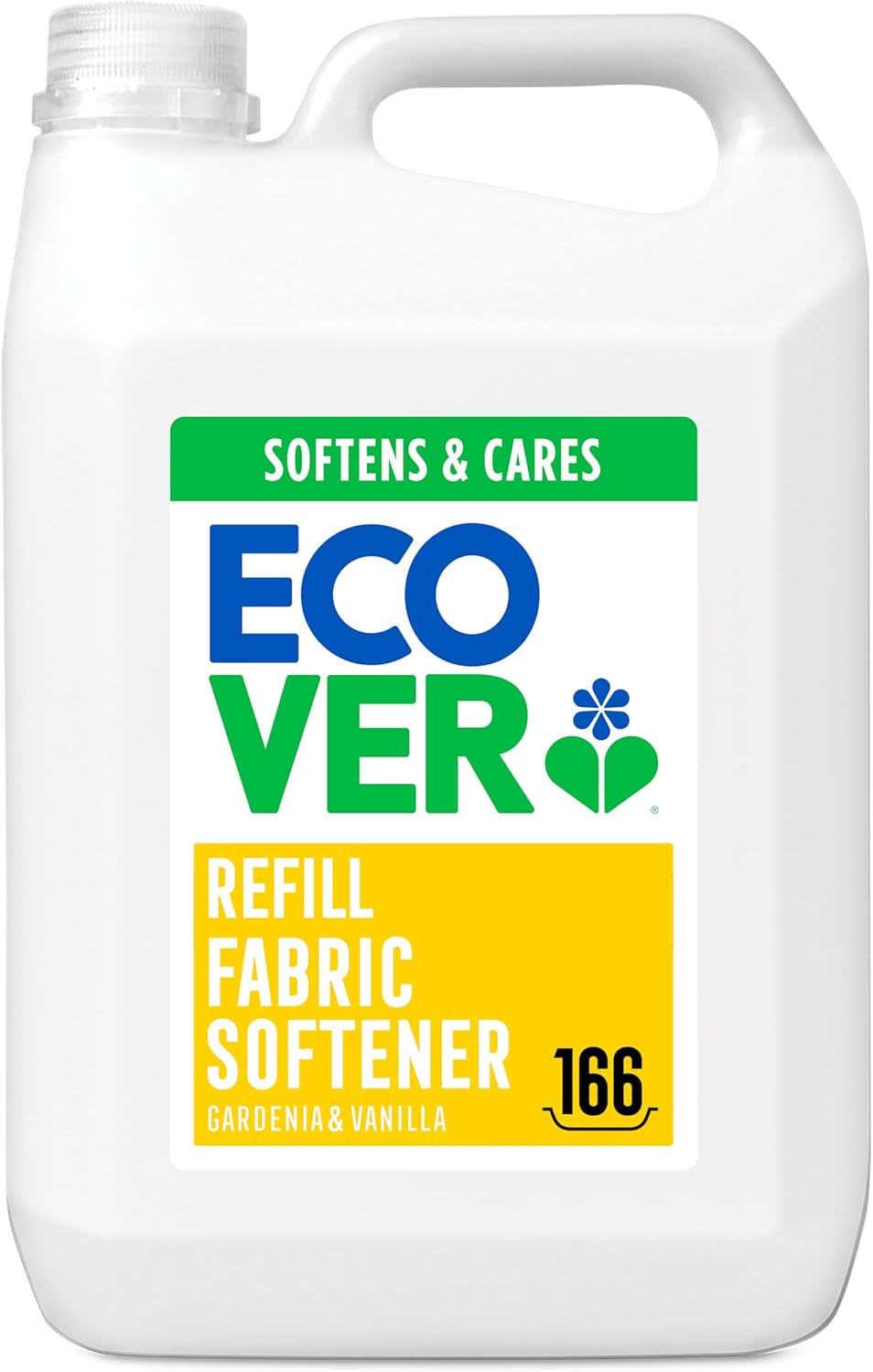 Ecover Fabric Softener Refill, Fabric Conditioner, Fresh Gardenia & Vanilla Scent, Softens and Cares for Your Clothes, 5L
