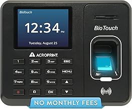 Acroprint BioTouch Self-Contained Automatic Biometric Fingerprint/Proximity Time Clock (No Monthly Fee)