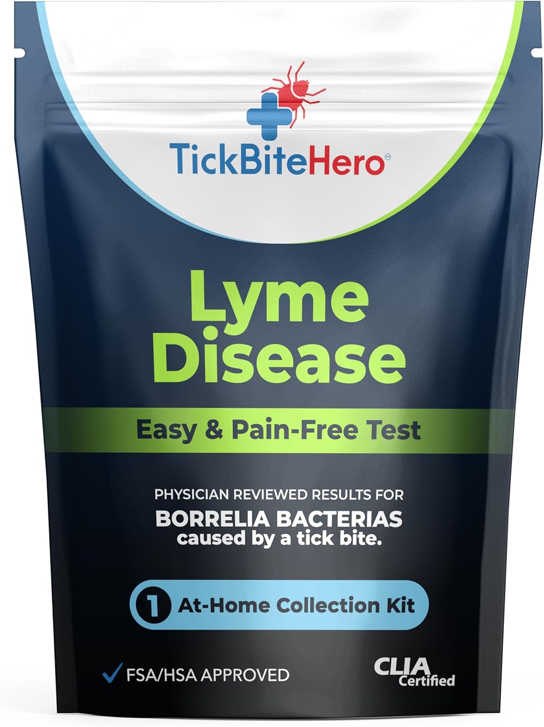 TickBiteHero Lyme Disease Test Kit – Easy at-Home and Pain-Free Detection – Fast & Accurate Results, Reliable Borrelia Bacteria Screening for Convenient and Effective Testing