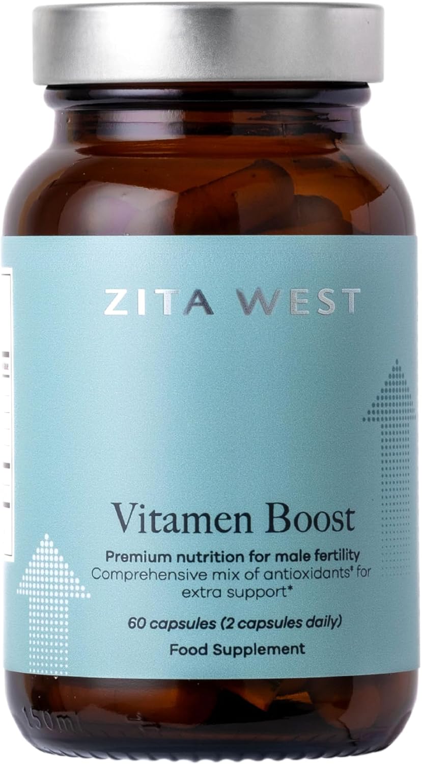 Zita West Vitamen Boost - Antioxidant Fertility Supplements for Men - Supports Male Reproductive Health & Vitality - 60 Capsules (1 Month Supply)