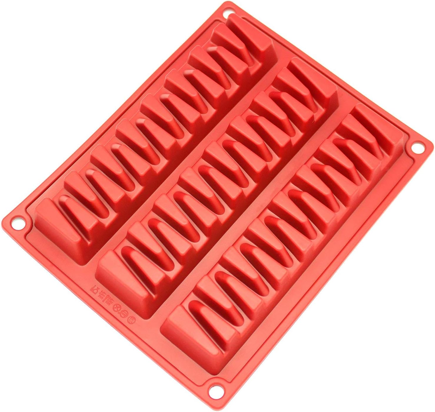 Freshware CB-800D 3-Cavity Silicone Break-Apart Zig Zag Chocolate, Protein and Energy Bar Mold