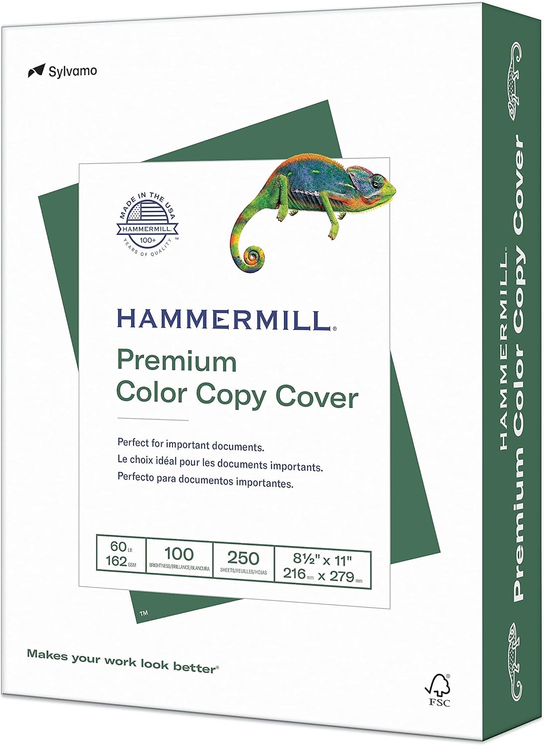 Hammermill 122549 Premium Color Copy Cover, 60 lbs., 8 1/2 x 11, Photo White, 250 Sheets