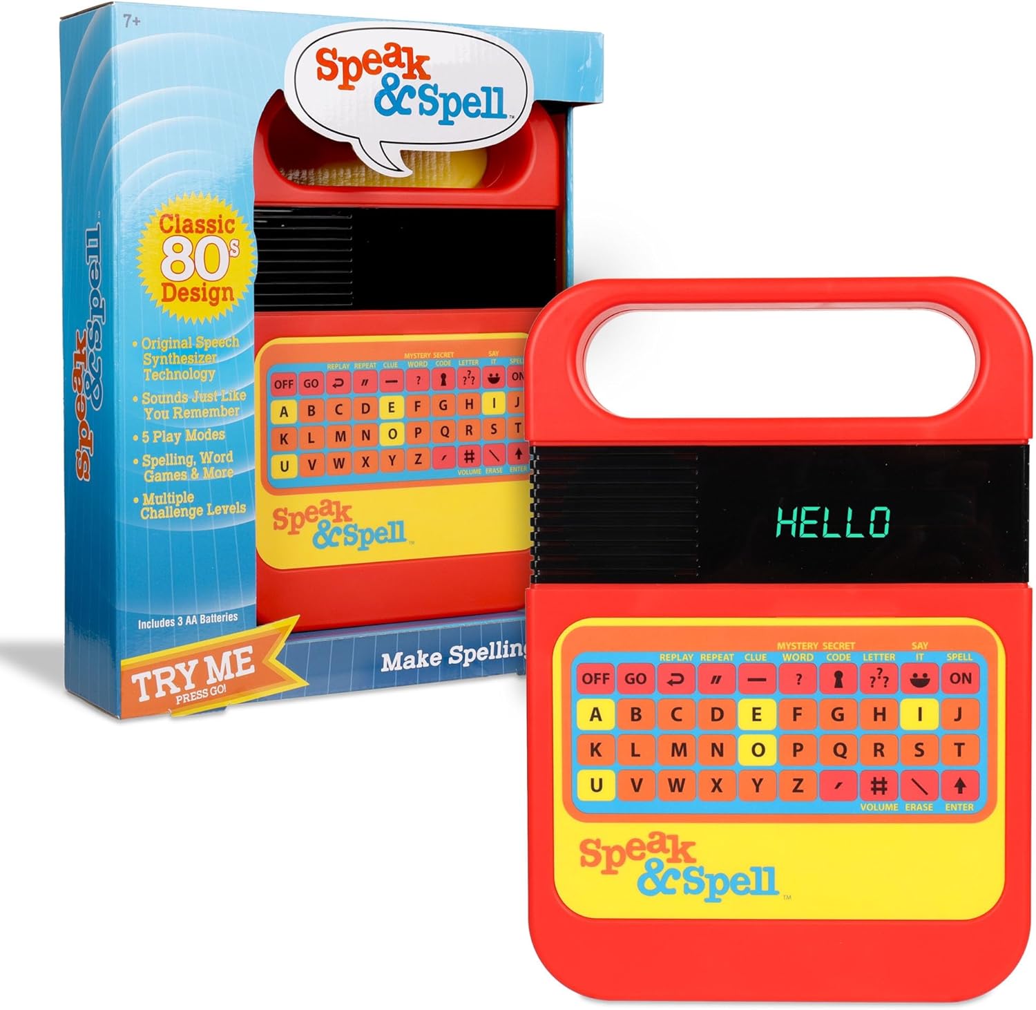 Retro | Speak & Spell Electronic Game | Classic Retro Interactive Toy, Educational Learning System For Boys & Girls Ages 7+ | Basic Fun 09624