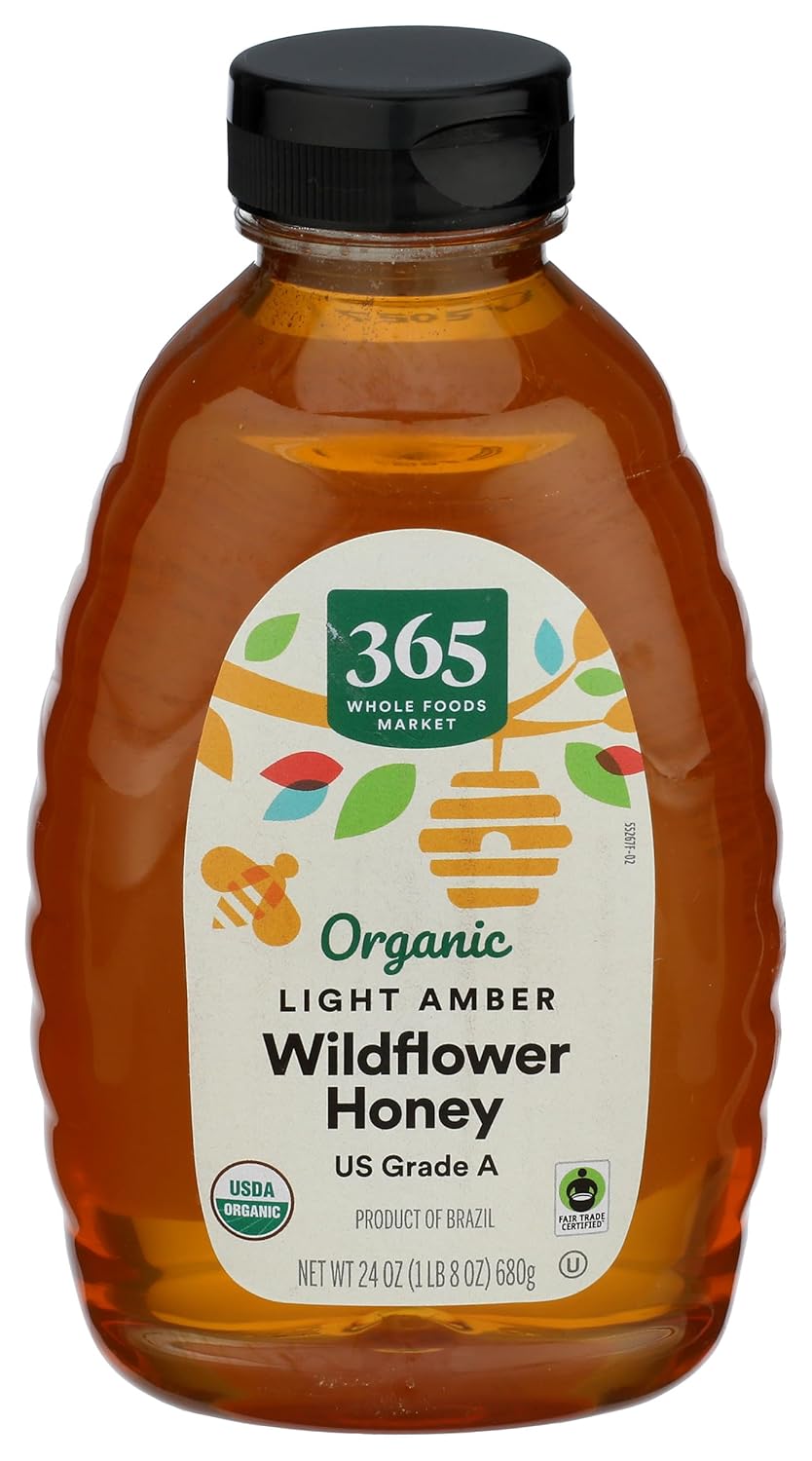 365 by Whole Foods Market, Organic Light Amber Wildflower Honey, US Grade A, 24 Ounce